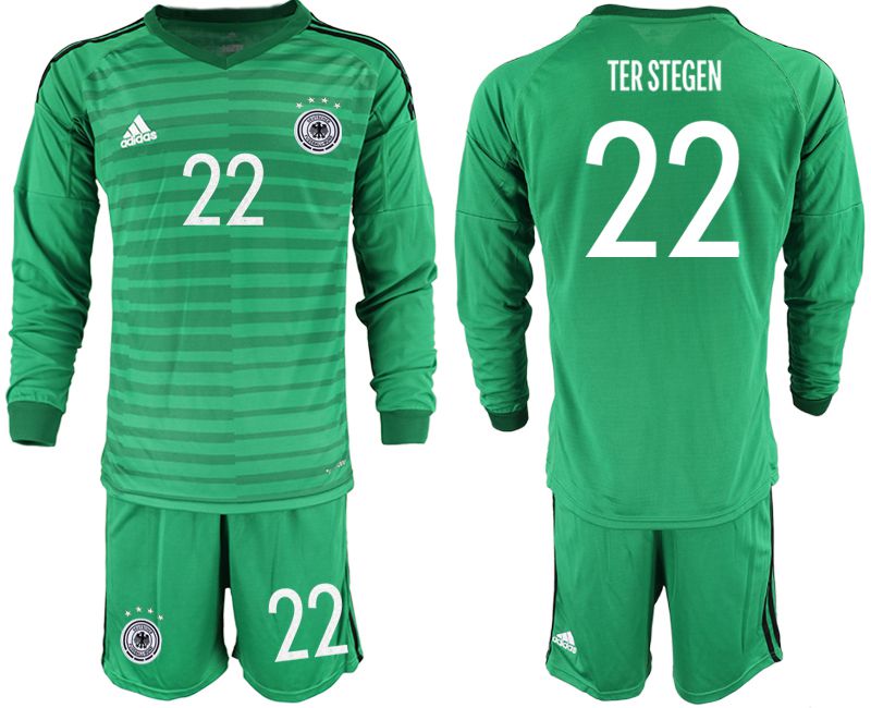 Men 2021 World Cup National Germany green long sleeve goalkeeper #22 Soccer Jerseys->->Soccer Country Jersey